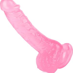 7 Inch Soft Pink Dildo, Realistic  Medium Anal Dildos Stimulation Vaginal G-Spot and Anal, Safe Material Lifelike Men Penis with Strong Suction Cup, Adult Sex Toys for Women/Beginner Sexual