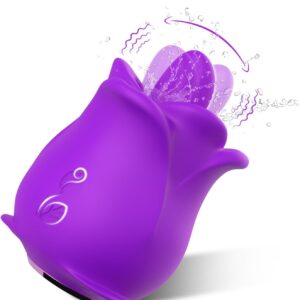 Sex Toy, Vibrators for Women, Tongue Licking G Spot Vibrator Wand, Mini Vibrator Clitoral Stimulator for Clit and Nipple Stimulation Dildo, Adult Sex Toys for Women or Couples (Purple)