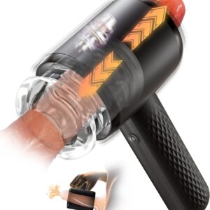 Sex Toys for Men, Automatic Male Masturbator with 6 Powerful Thrusting & Vibration Modes, Hands-Free Stroker for Men Pleasure, Open-Ended Sex Machine Penis Pump Male Toy